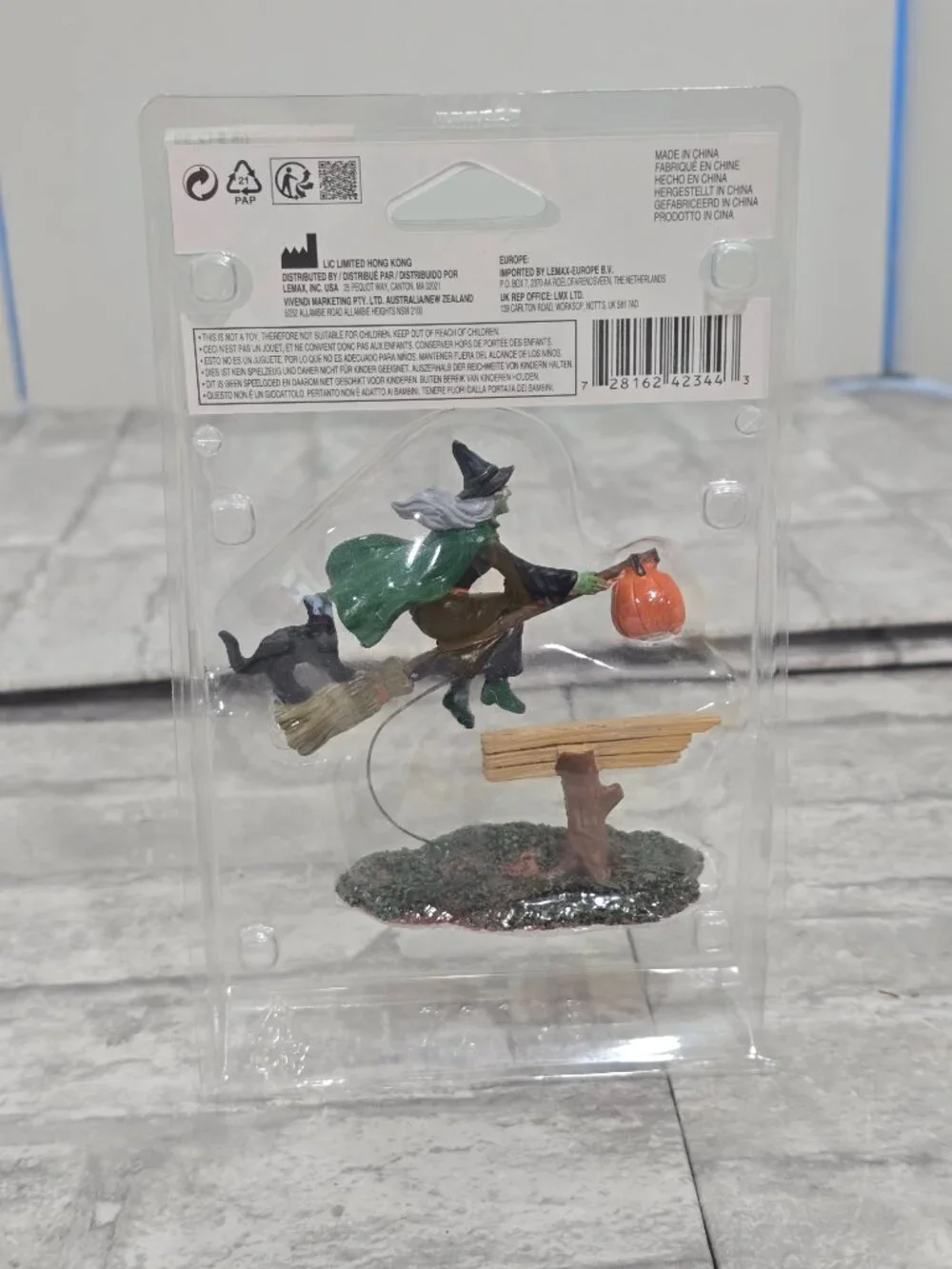 Lemax Curbside Pickup Witch on Broomstick Figurine, #22105, Poly-Resin